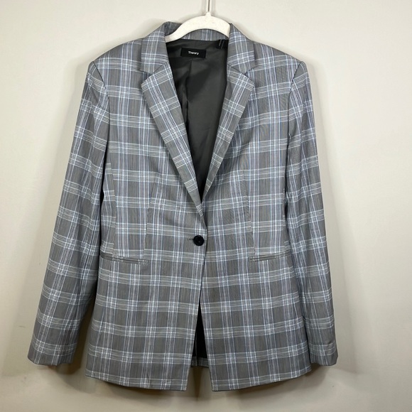 Theory Power Jacket in Maple Check - Picture 2 of 8